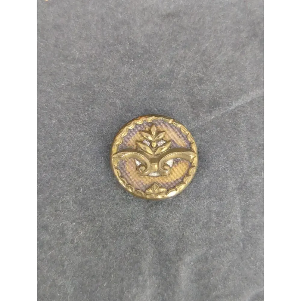 LOT NN of 10 Antique Vintage Victorian Brass Mixed Materials Buttons ESTATE FIND